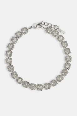 Clustered Tennis Bracelet - 7mm - White