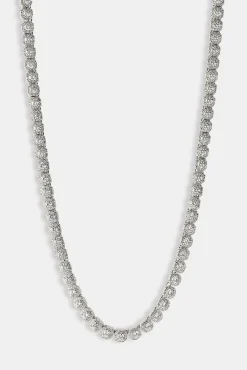 Clustered Tennis Chain - 7mm - White