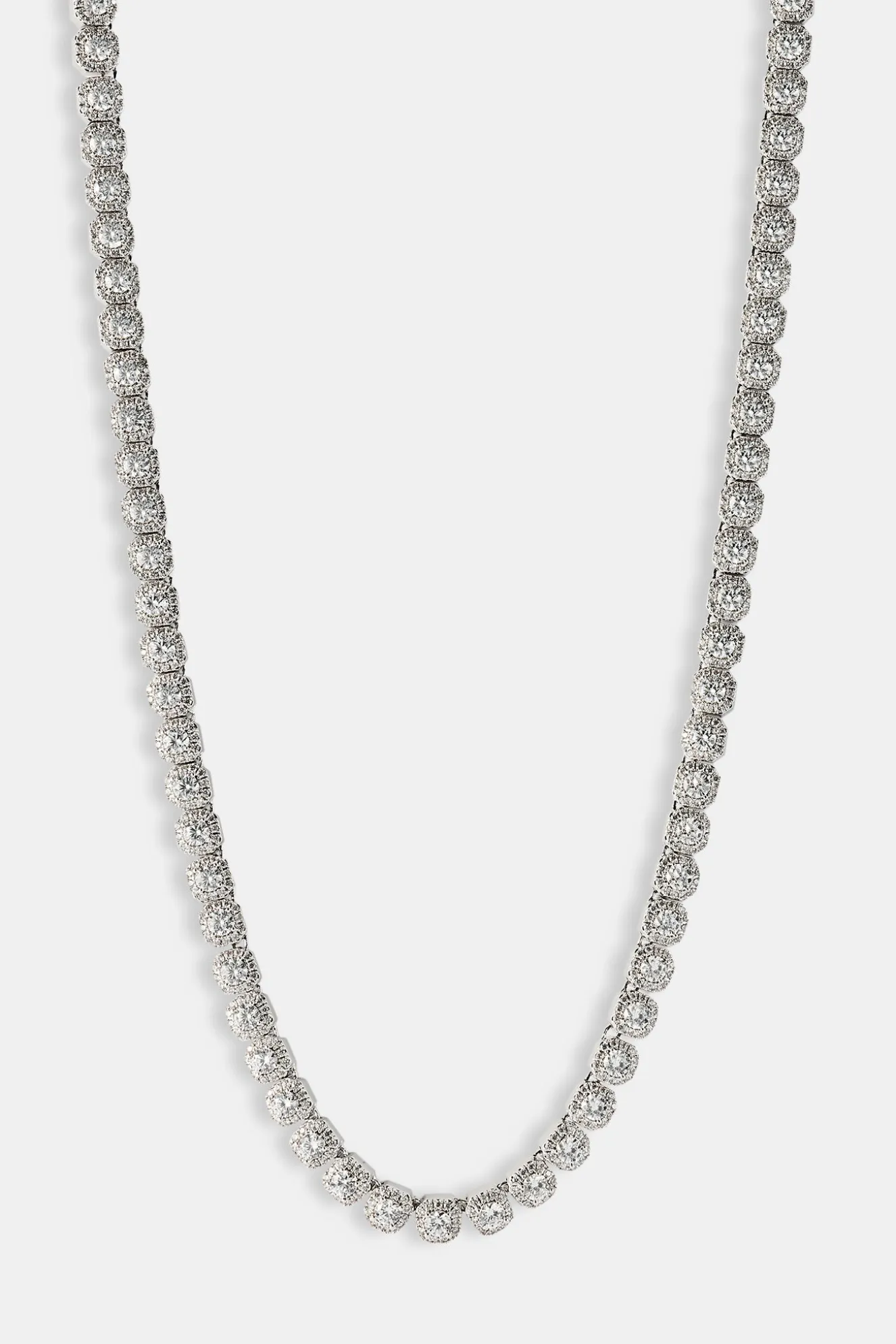 Clustered Tennis Chain - 7mm - White