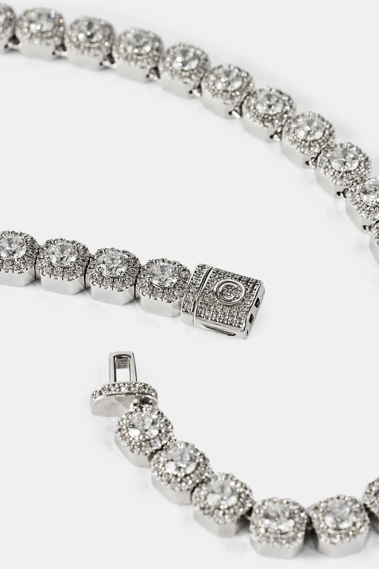 Clustered Tennis Chain - 7mm - White