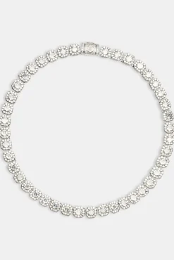 Clustered Tennis Chain - 10mm - White