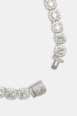 Clustered Tennis Chain - 10mm - White