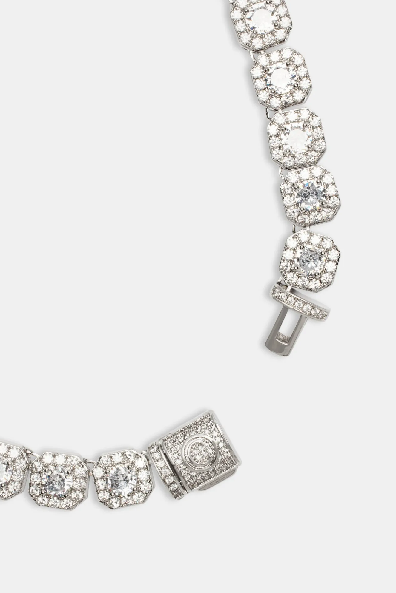 Clustered Tennis Chain - 10mm - White