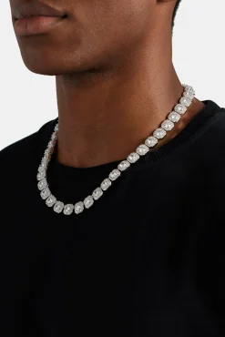 Clustered Tennis Chain - 10mm - White