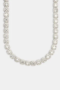 Clustered Tennis Chain - 10mm - White