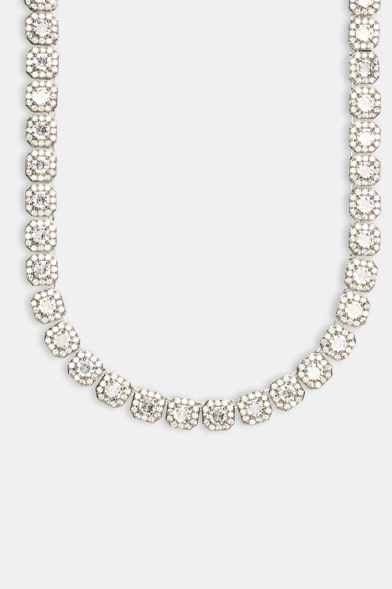Clustered Tennis Chain - 10mm - White
