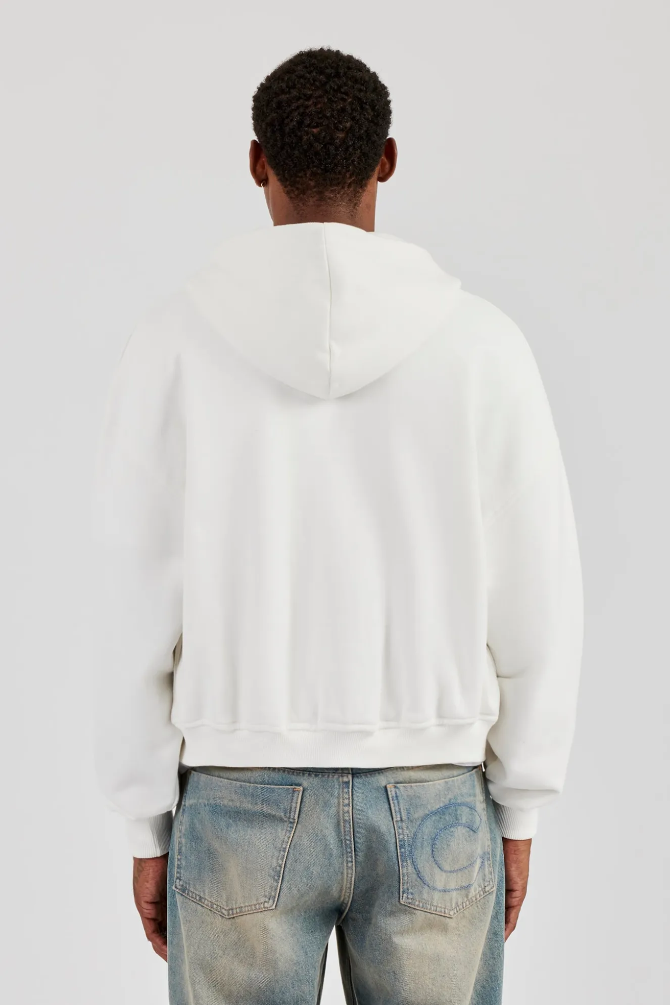 CN17 Boxy Zip Through Hoodie - Off White
