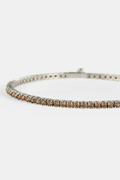 Coffee Tennis Bracelet - 2.5mm - White