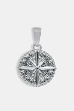 Compass Pendant - 20mm - White