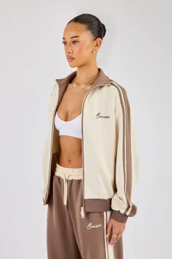 Contrast Detail Track Top - Off White