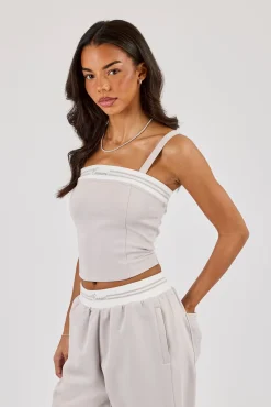 Contrast Structured Top - Grey