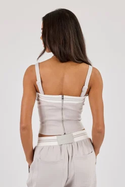 Contrast Structured Top - Grey