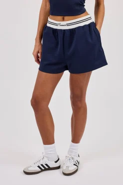 Contrast Waist Short - Navy Blue