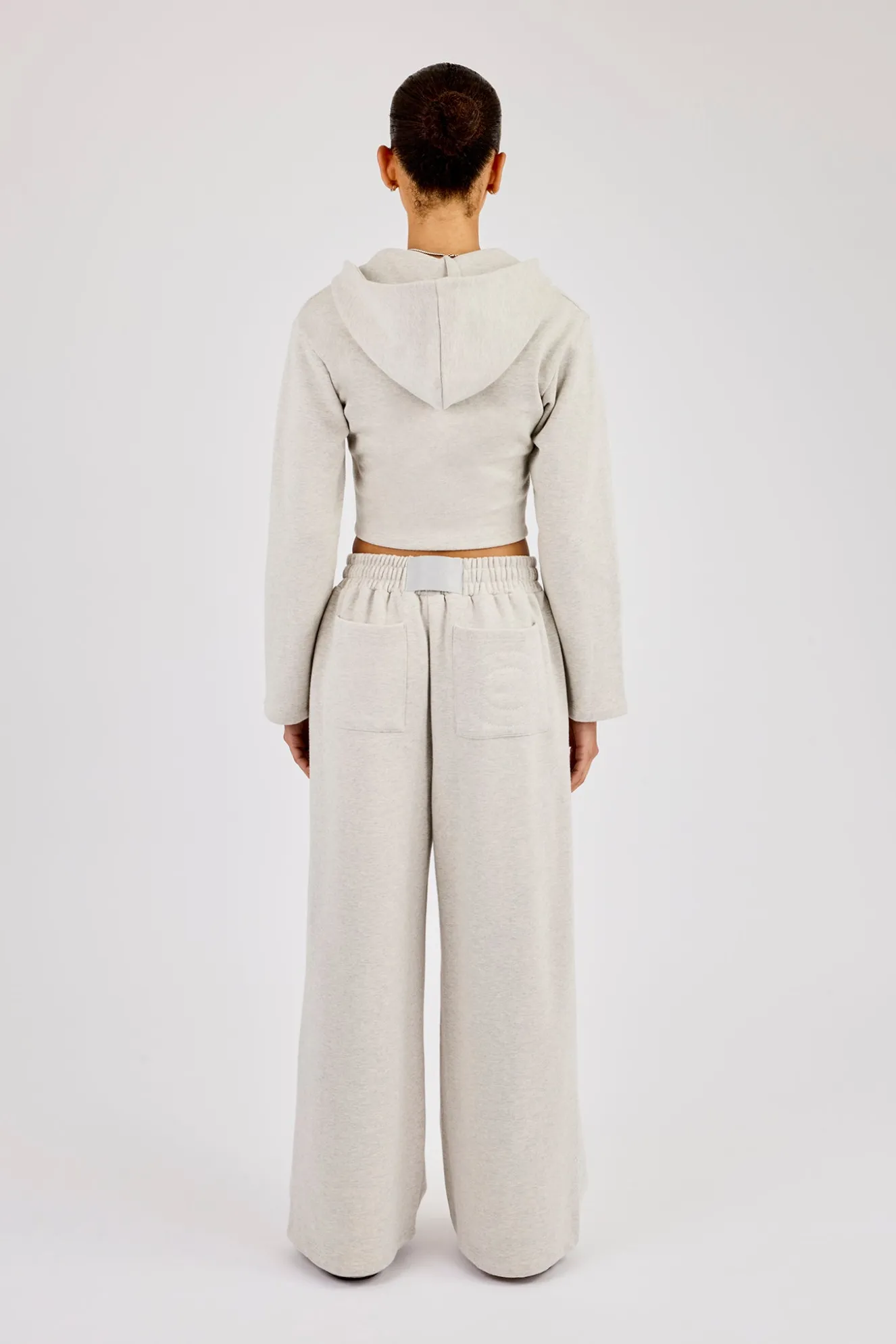 Corset Fitted Zip Hoodie & Super Baggy Jogger - Ash Grey