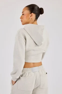 Corset Zip Through Hoodie - Ash Grey