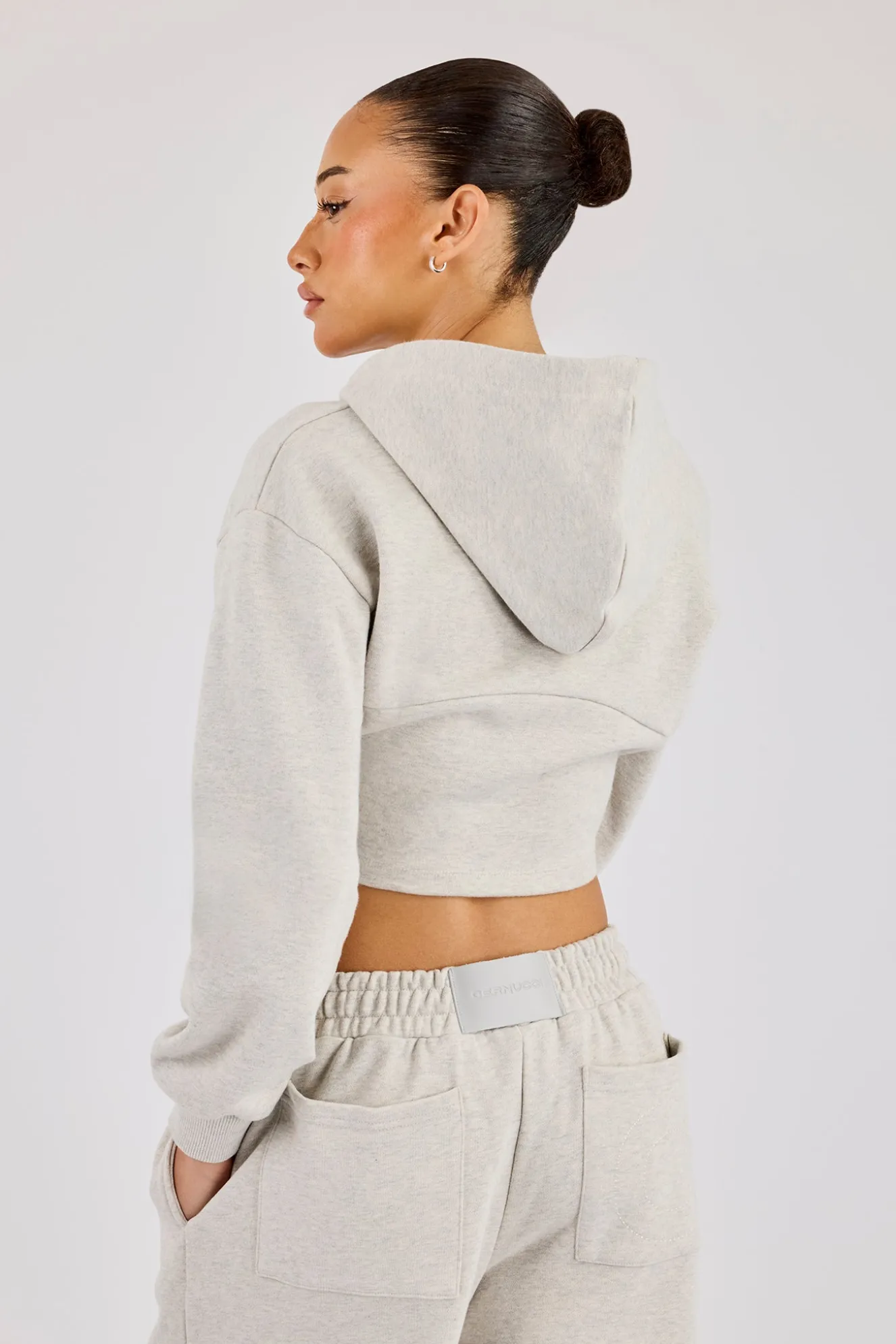 Corset Zip Through Hoodie - Ash Grey