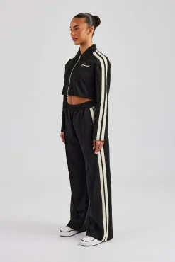 Cropped Harrington Taping Tracksuit - Black