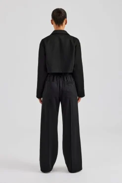 Cropped Harrington Taping Tracksuit - Black