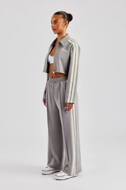 Cropped Harrington Taping Tracksuit - Grey