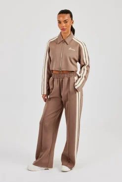 Cropped Harrington Taping Tracksuit - Taupe