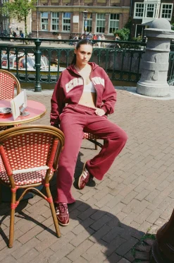 Cropped Varsity Logo Hoodie - Berry