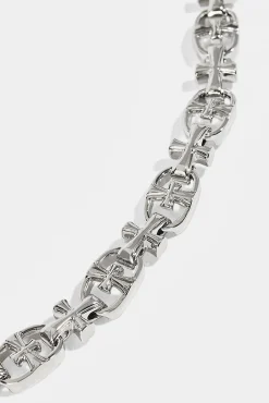 Denim Bermuda Jorts & 10mm Polished Multi Cross Polished Jean Chain - Washed Black