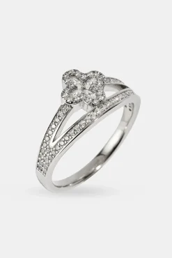 Double Band CZ Motif Ring - 5mm - White