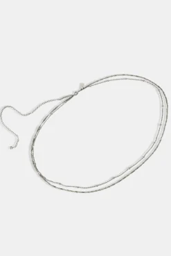 Double Layer Bead Body Chain - 3mm - White