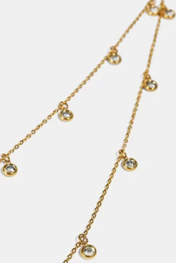 Double Layer CZ Droplet Body Chain - 10mm - Gold