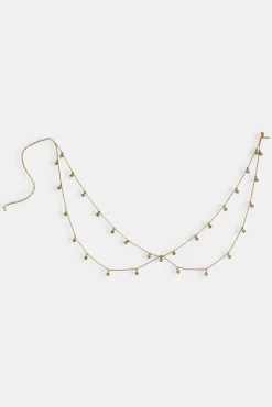 Double Layer CZ Droplet Body Chain - 10mm - Gold