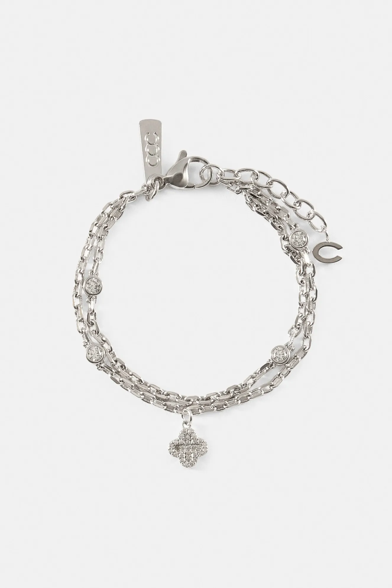 Double Layer Iced & Motif Rolo Bracelet - 10mm