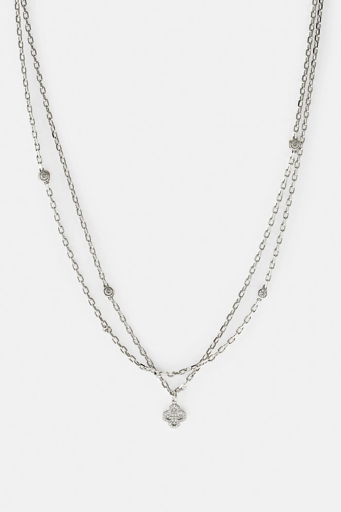 Double Layer Iced & Motif Rolo Necklace - 15mm