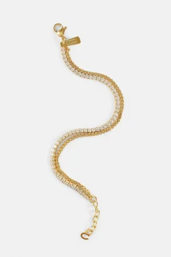 Double Layer Micro Tennis & Cuban Bracelet - 2.5mm