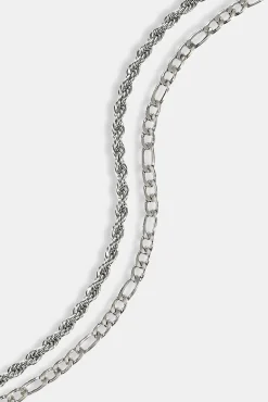 Double Rope & Figaro Chain - 5mm - White