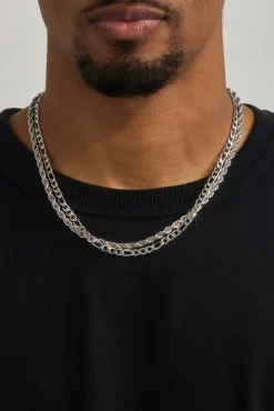 Double Rope & Figaro Chain - 5mm - White