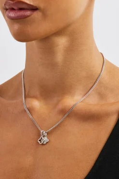 Double Star Motif Necklace - 8mm - White