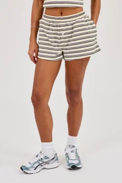 Double Stripe Soft Touch Short - Blue