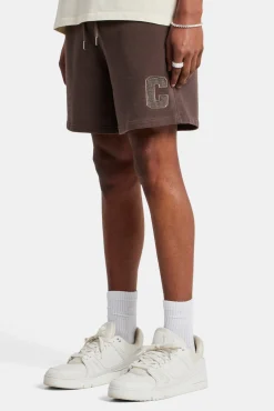 Embellished C Relaxed Shorts - Chocolate