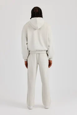 Embroidered C Boxy Zip Through Tracksuit - Ash Grey