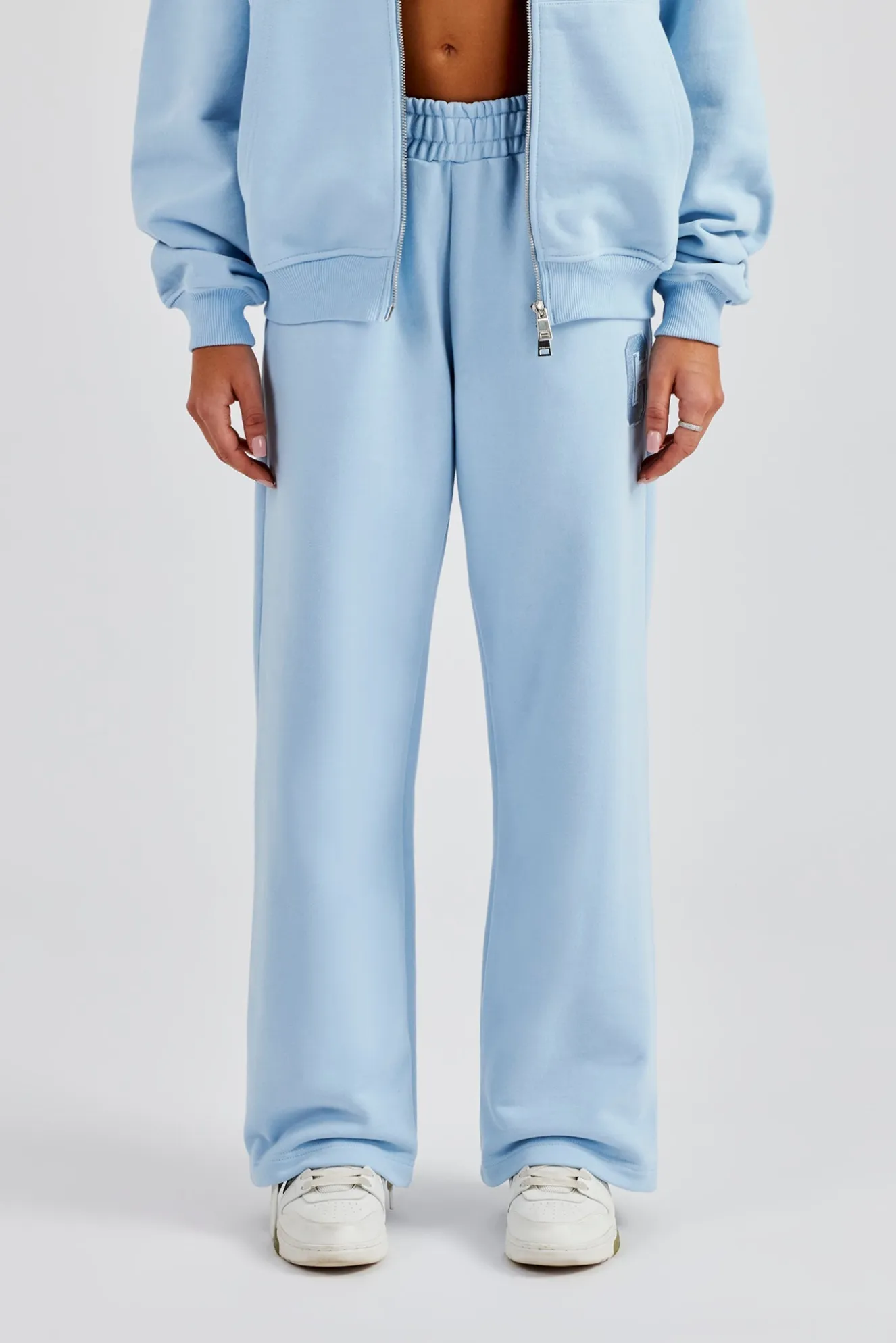 Embroidered C Jogger - Baby Blue