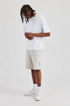 Embroidered C Jort - Ash Grey