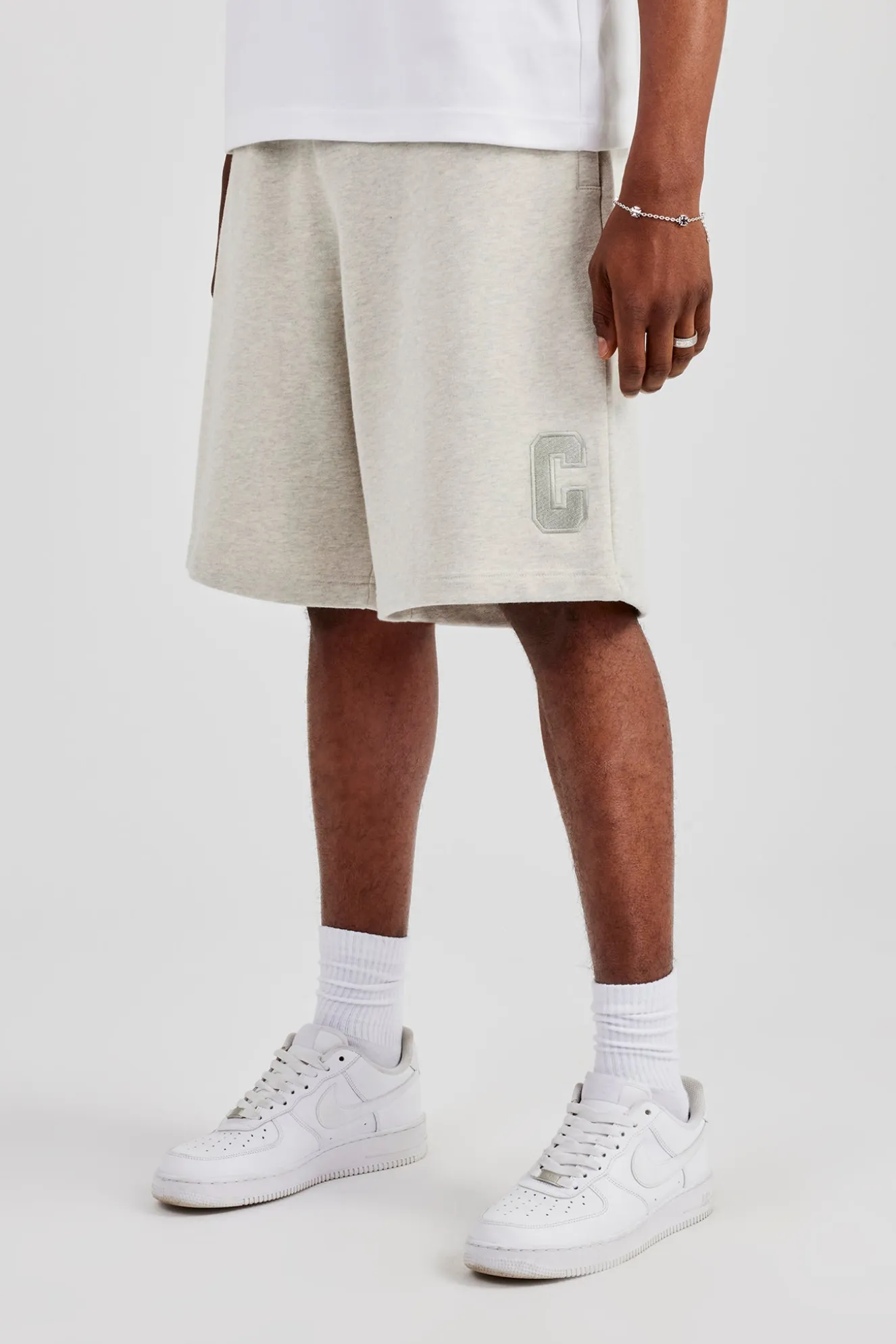 Embroidered C Jort - Ash Grey