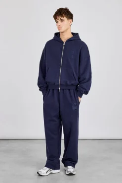 Embroidered C Relaxed Jogger - Navy Blue