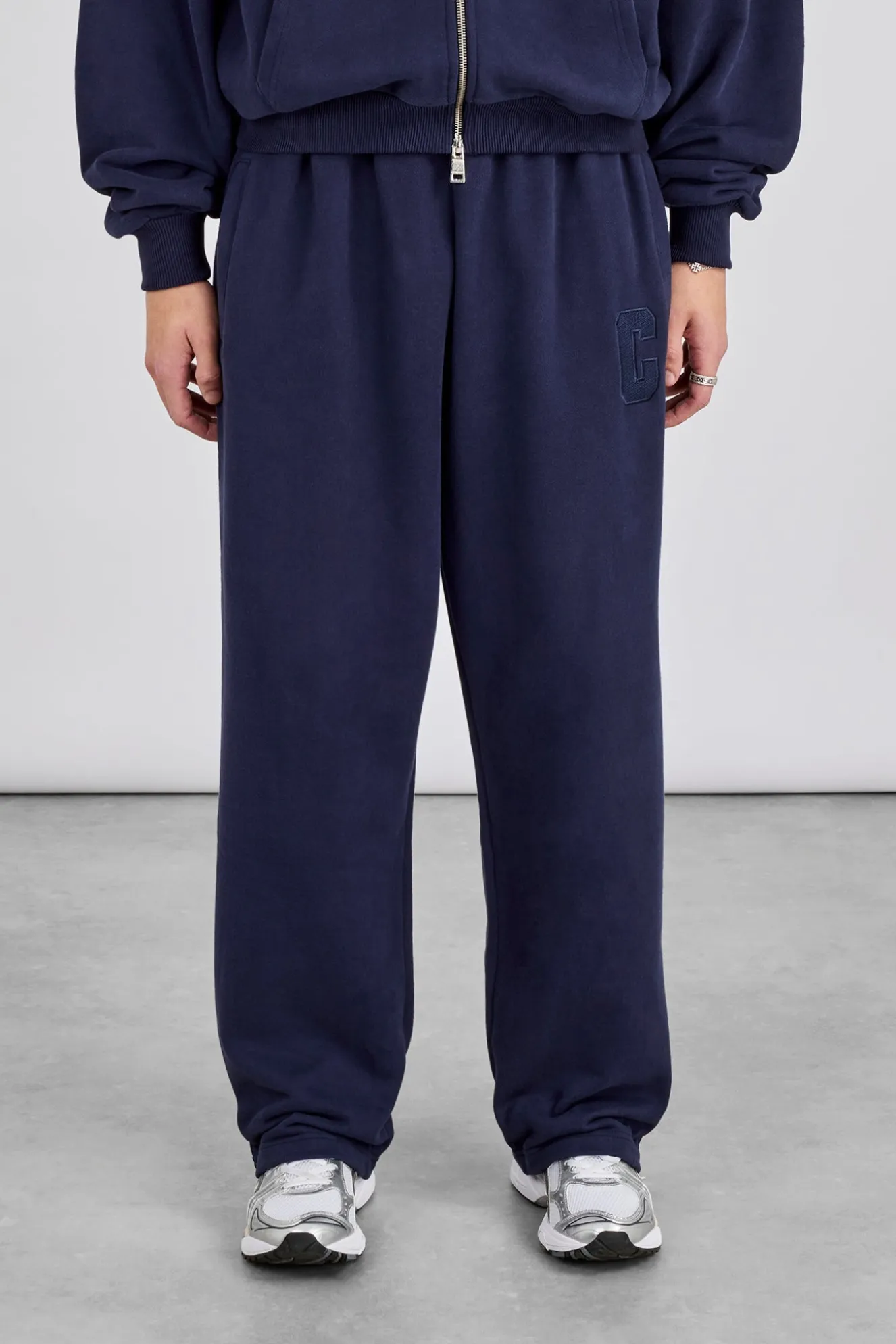 Embroidered C Relaxed Jogger - Navy Blue