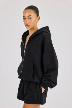 Embroidered C Short - Black