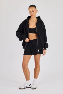 Embroidered C Short - Black