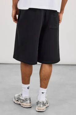 Embroidered Jersey Jort - Black
