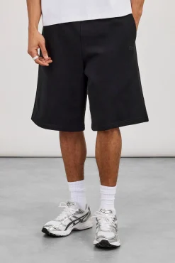 Embroidered Jersey Jort - Black