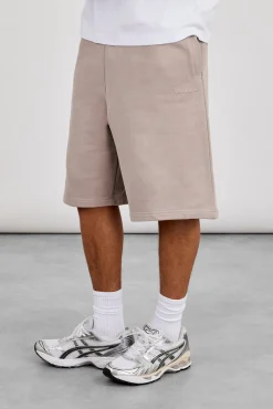 Embroidered Jersey Jort - Stone
