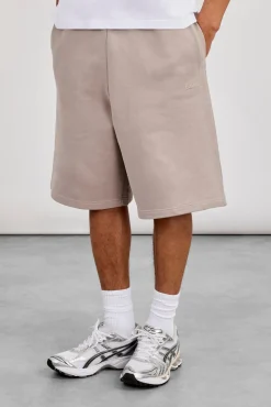 Embroidered Jersey Jort - Stone